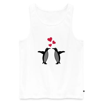 pinguine herzen - Männer Premium Bio Tank Top - Weiß - Vorne - AI Model Male 178 light (178cm)