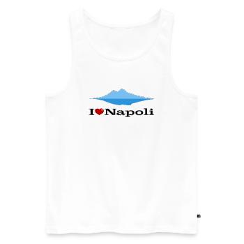 J'adore Naples et le Vésuve - Débardeur bio Premium Homme - blanc - Devant - AI Model Male 178 light (178cm)