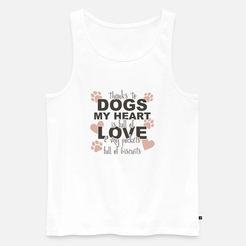 Dank an Hunde - Männer Premium Bio Tank Top - Weiß