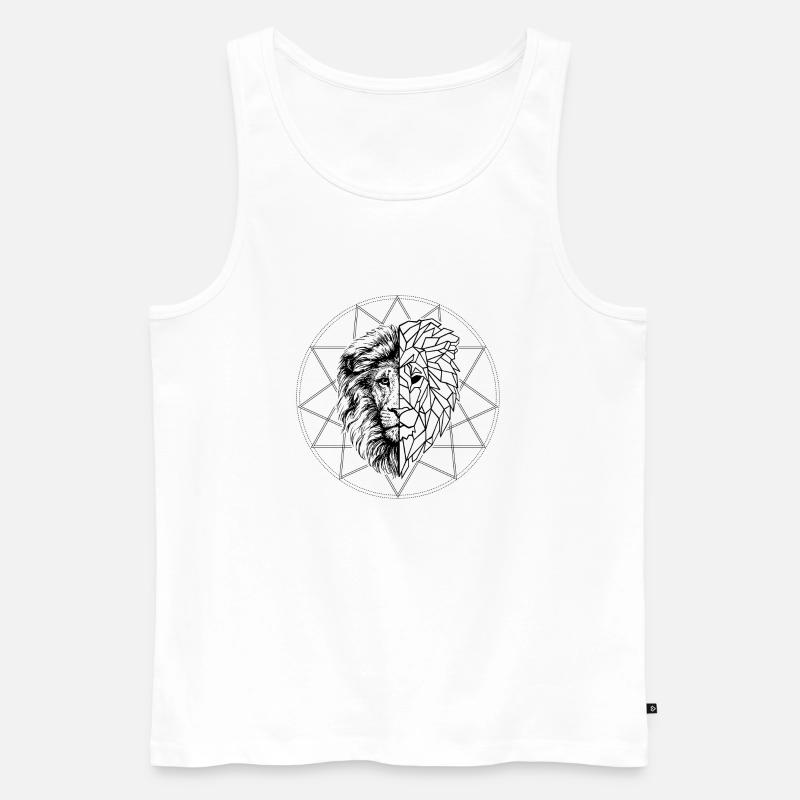 Geometrischer Löwe - Männer Premium Bio Tank Top - Weiß