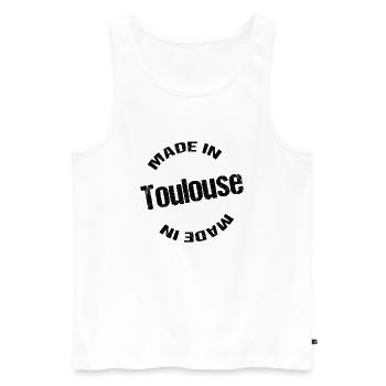made in toulouse - Débardeur bio Premium Homme - blanc - Devant - Michal (187cm)