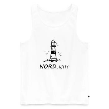 Nordlicht - Männer Premium Bio Tank Top - Weiß - Vorne - Michal (187cm)