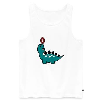 LittleFootballDino - Männer Premium Bio Tank Top - Weiß - Vorne - Michal (187cm)