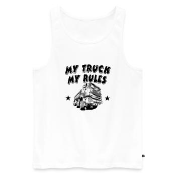Camions - Débardeur bio Premium Homme - blanc - Devant - Michal (187cm)