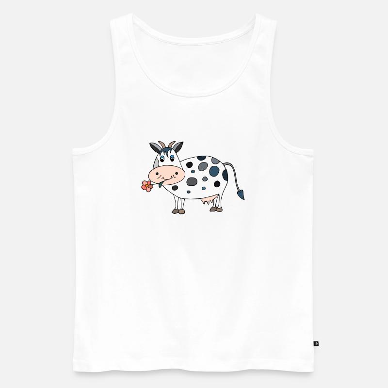 Kuh - Männer Premium Bio Tank Top - Weiß