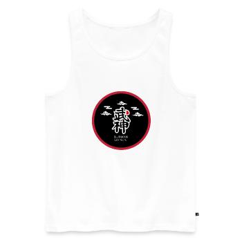 TAIJUTSU KANJI BUJINKAN - Men's Premium Organic Tank Top - white - Front - AI Model Male 178 light (178cm)