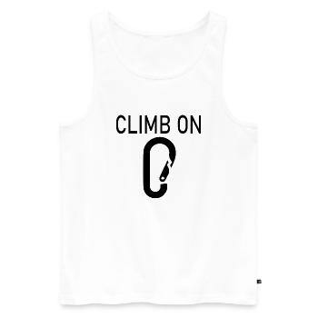 Bouldern Klettern Climbing - Männer Premium Bio Tank Top - Weiß - Vorne - AI Model Male 178 light (178cm)