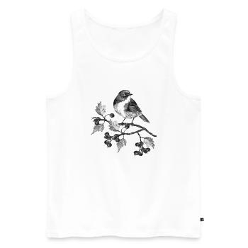 Oiseau - Débardeur bio Premium Homme - blanc - Devant - Michal (187cm)