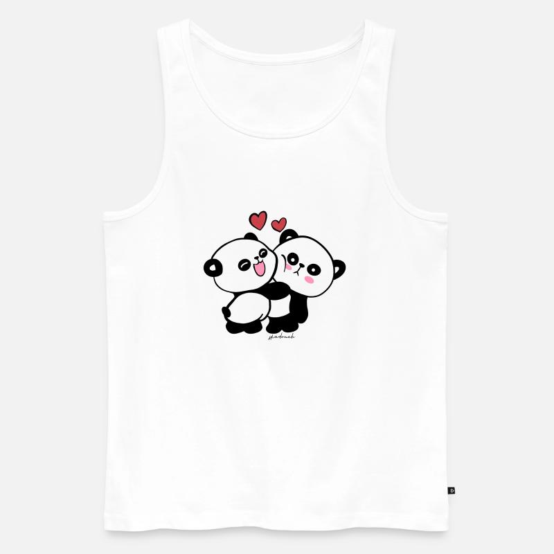 Panda skadouch 2 - Männer Premium Bio Tank Top - Weiß