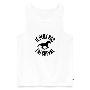je peux pas j ai cheval - Débardeur bio Premium Homme - blanc - Devant - Michal (187cm)