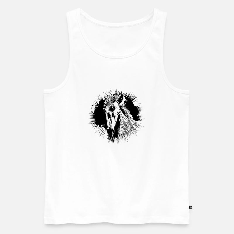 Pferd - Männer Premium Bio Tank Top - Weiß