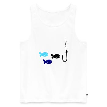 Pêche au poisson - Débardeur bio Premium Homme - blanc - Devant - Michal (187cm)