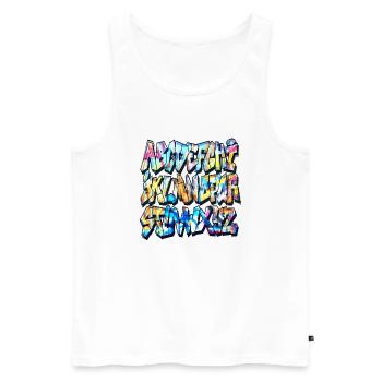 Graffiti alphabet - Men's Premium Organic Tank Top - white - Front - AI Model Male 178 light (178cm)