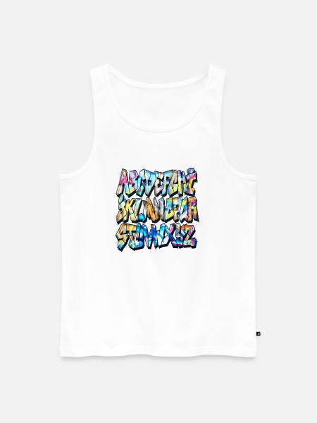 Alphabet graffiti - Débardeur bio Premium Homme - blanc