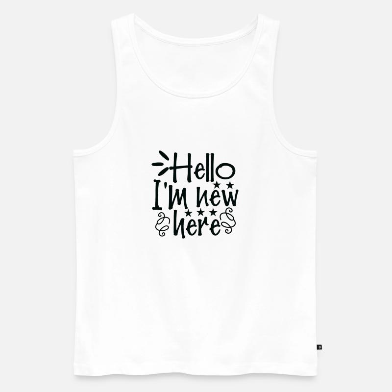 Hello I´m new here - Männer Premium Bio Tank Top - Weiß