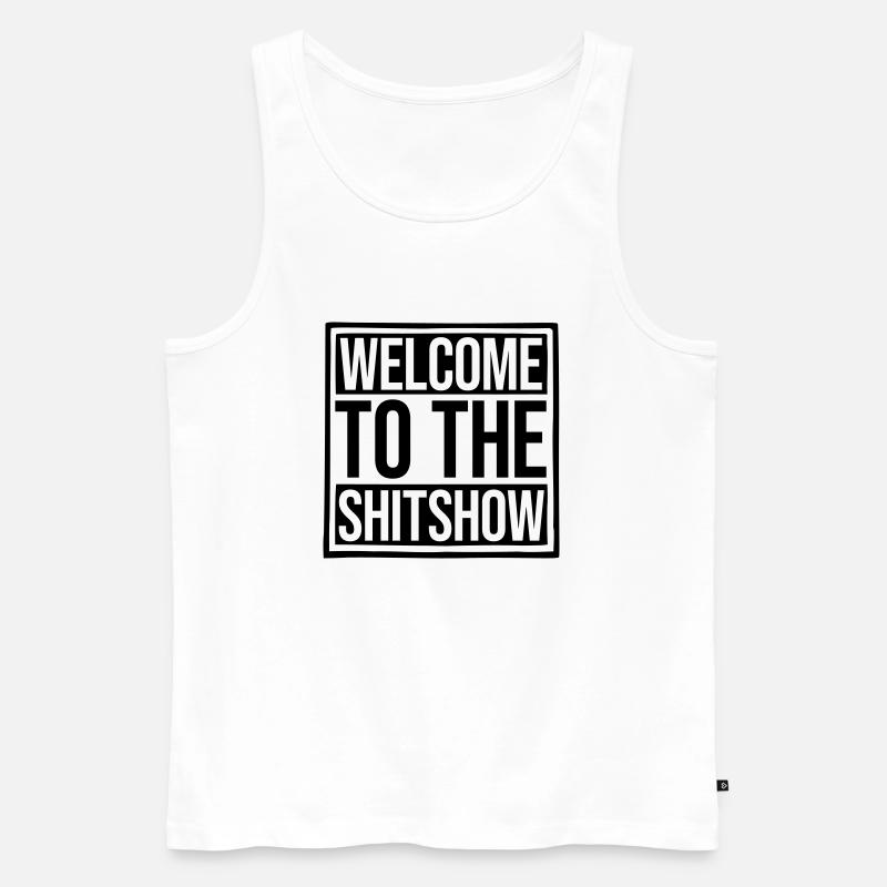 Lustiger Spruch Shitshow - Männer Premium Bio Tank Top - Weiß