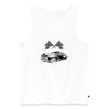 Auto - Männer Premium Bio Tank Top - Weiß - Vorne - Michal (187cm)