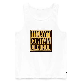 Flag May Contain Alcohol - Men's Premium Organic Tank Top - white - Front - AI Model Male 178 light (178cm)