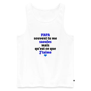 j't'aime papa - Débardeur bio Premium Homme - blanc - Devant - Michal (187cm)