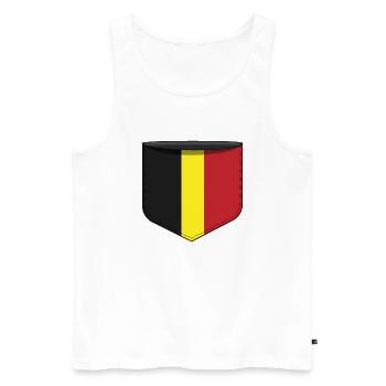 Poche Belgique - Débardeur bio Premium Homme - blanc - Devant - Michal (187cm)