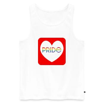 Pride rainbow heart - Men's Premium Organic Tank Top - white - Front - AI Model Male 178 light (178cm)