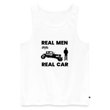 Auto - Männer Premium Bio Tank Top - Weiß - Vorne - Michal (187cm)