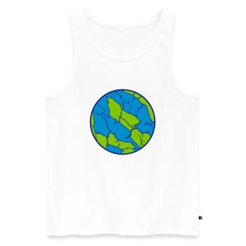 Planet Ball Cracks Pattern - Men's Premium Organic Tank Top - white - Front - AI Model Male 178 light (178cm)