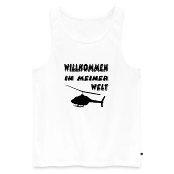 Hubschrauber - Männer Premium Bio Tank Top - Weiß - Vorne - Michal (187cm)