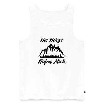 Die Berge Rufen Mich - Männer Premium Bio Tank Top - Weiß - Vorne - Michal (187cm)