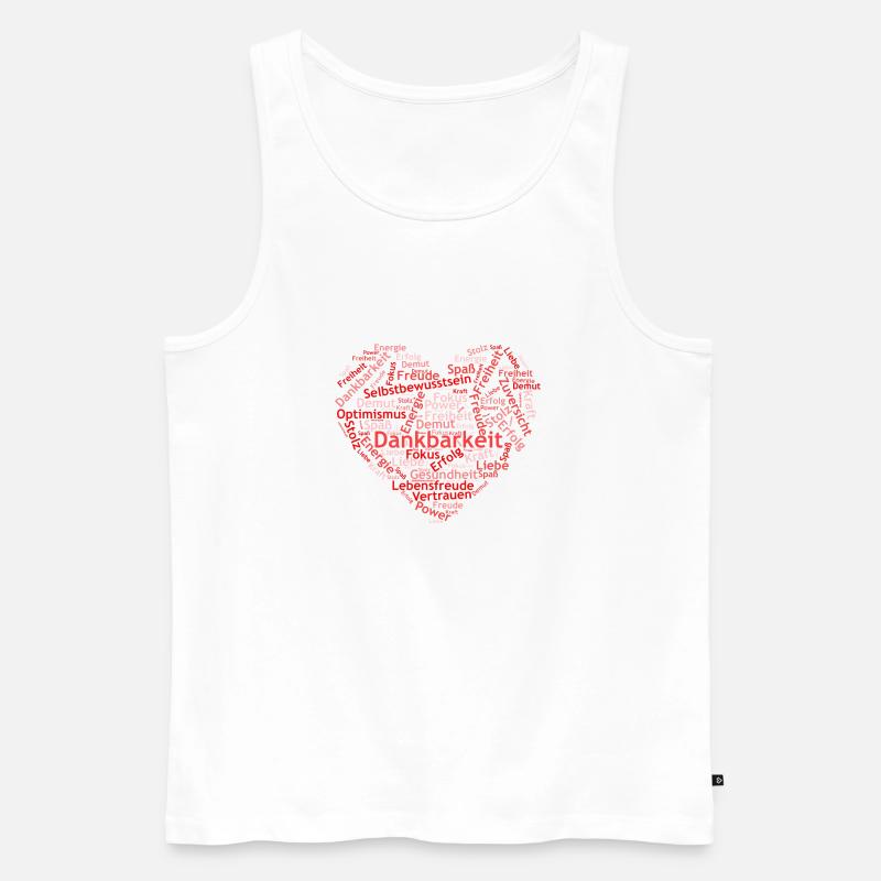Optimismus Dankbarkeit Erfolg - Männer Premium Bio Tank Top - Weiß