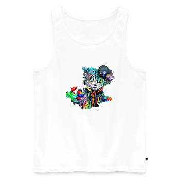 Colorful cat - Men's Premium Organic Tank Top - white - Front - AI Model Male 178 light (178cm)