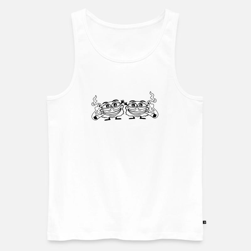 Team Hanf rauchende Monster - Männer Premium Bio Tank Top - Weiß