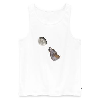 howling to the moon - Männer Premium Bio Tank Top - Weiß - Vorne - AI Model Male 178 light (178cm)