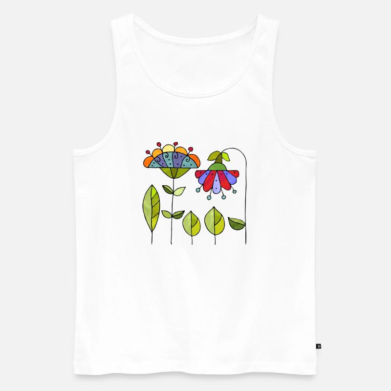 Blumen - Männer Premium Bio Tank Top - Weiß