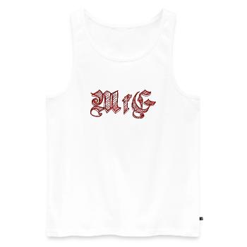 Mit freundlichen Grüßen - Männer Premium Bio Tank Top - Weiß - Vorne - Michal (187cm)
