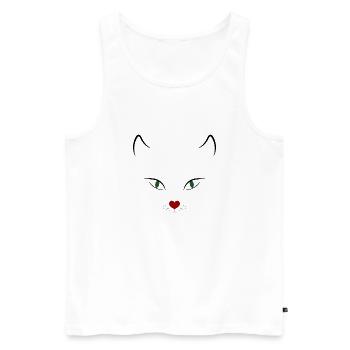 Katze - Männer Premium Bio Tank Top - Weiß - Vorne - Michal (187cm)