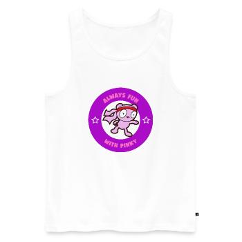 Always fun with Pinky Design. - Men's Premium Organic Tank Top - white - Front - AI Model Male 178 light (178cm)
