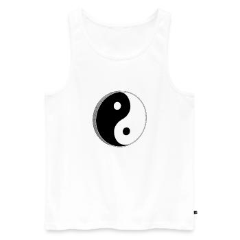 Yin Yang Schwarz-Weiß-Symbol - Männer Premium Bio Tank Top - Weiß - Vorne - Michal (187cm)