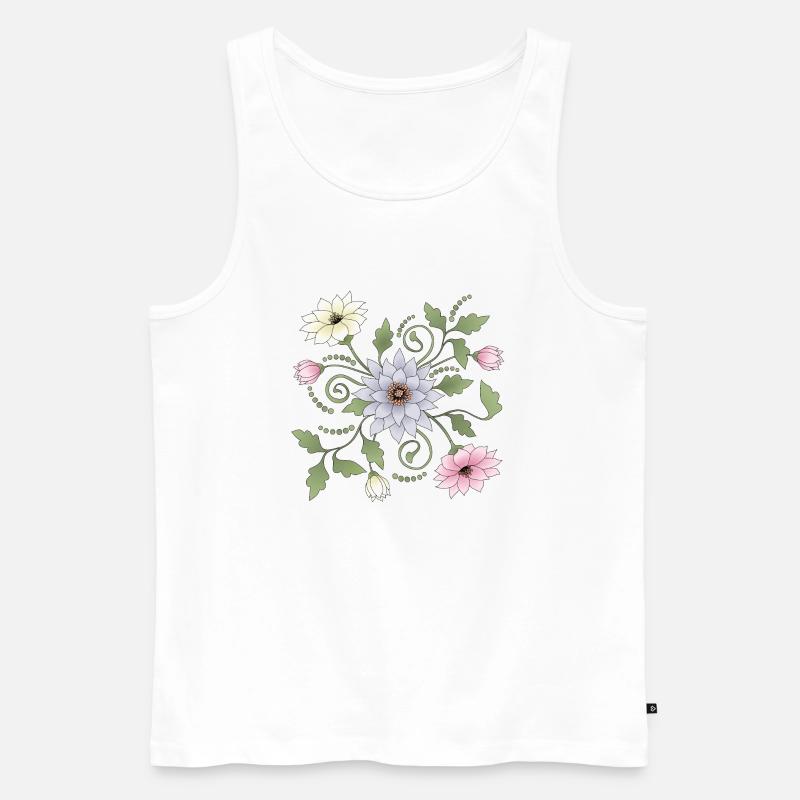Blumen - Männer Premium Bio Tank Top - Weiß