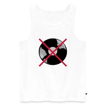 Forbidden Vinyl Record Music - Men's Premium Organic Tank Top - white - Front - AI Model Male 178 light (178cm)