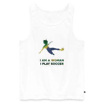 Women's Soccer - Men's Premium Organic Tank Top - white - Front - Michal (187cm)