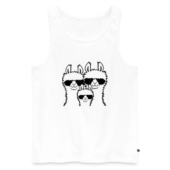 family llama parents child - Men's Premium Organic Tank Top - white - Front - AI Model Male 178 light (178cm)