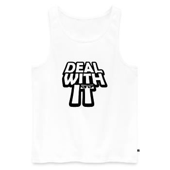 Boss Deal with it - Men's Premium Organic Tank Top - white - Front - Michal (187cm)