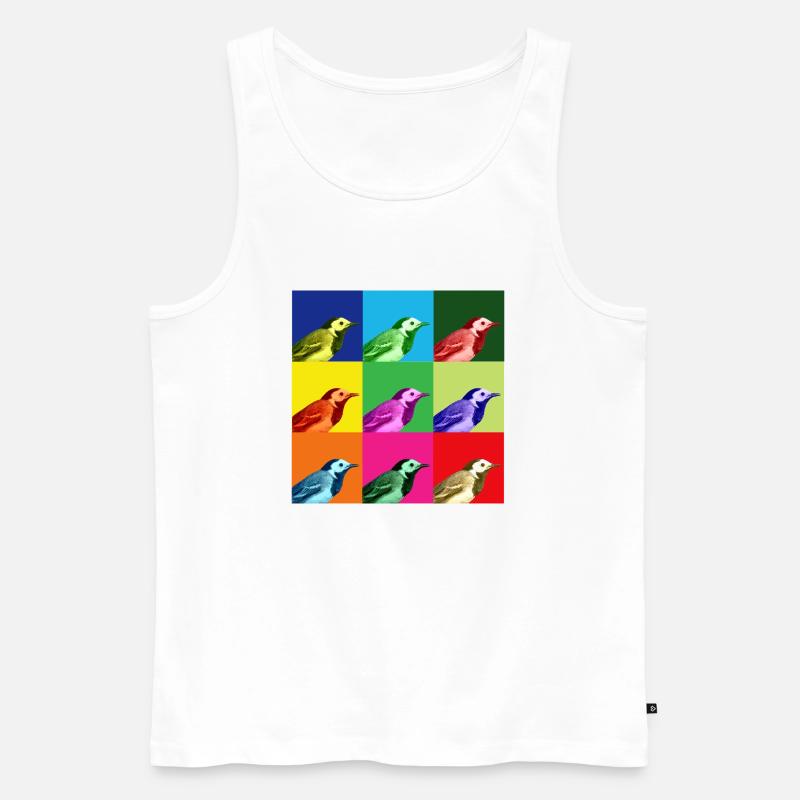 Bachstelze Profil Popart Kunst - Männer Premium Bio Tank Top - Weiß
