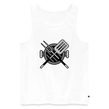 Coal Grill Grill Master Barbecue Utensils - Men's Premium Organic Tank Top - white - Front - AI Model Male 178 light (178cm)