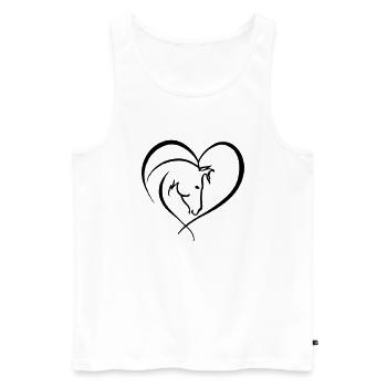 Horse Heart Riding Horse Propriétaire - Débardeur bio Premium Homme - blanc - Devant - Michal (187cm)