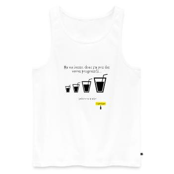 T shirt fun pour l'apéro - Débardeur bio Premium Homme - blanc - Devant - Michal (187cm)