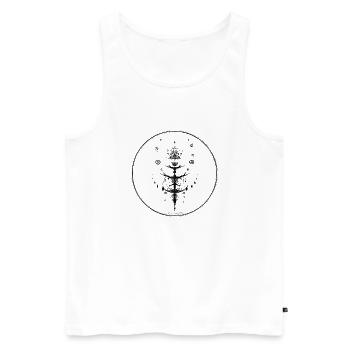 Collection Mystique ~ noir tatoo ~ n°9 - Débardeur bio Premium Homme - blanc - Devant - Michal (187cm)