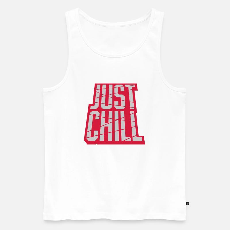 Just Chill Text Logo - Männer Premium Bio Tank Top - Weiß