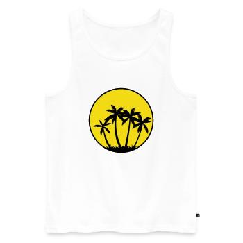 Palm trees - Men's Premium Organic Tank Top - white - Front - Michal (187cm)